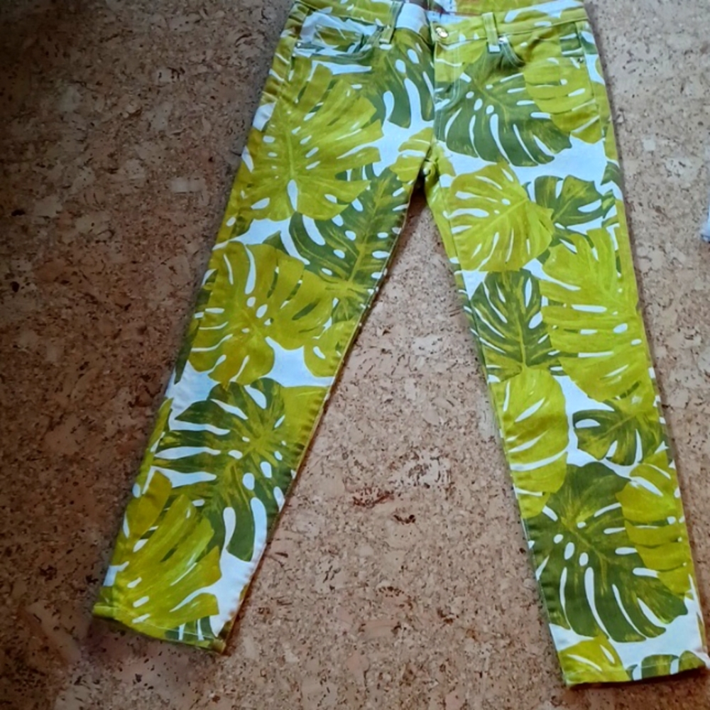 Kate Spade Tropical Print Cropped Skinny Jeans Size 29, New